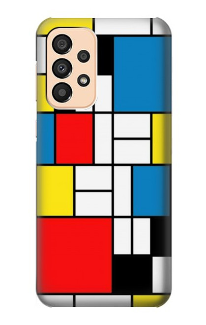 S3814 Composition de dessin au trait Piet Mondrian Etui Coque Housse pour Samsung Galaxy A33 5G
