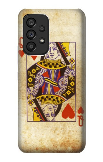 S2833 Poker Carte Coeurs Reine Etui Coque Housse pour Samsung Galaxy A53 5G