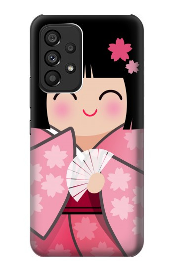 S3042 Japon fille Hina Sakura Kimono Poupée Etui Coque Housse pour Samsung Galaxy A53 5G