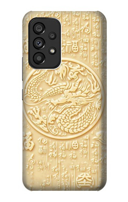 S3288 Peinture blanche du Dragon de Jade Etui Coque Housse pour Samsung Galaxy A53 5G