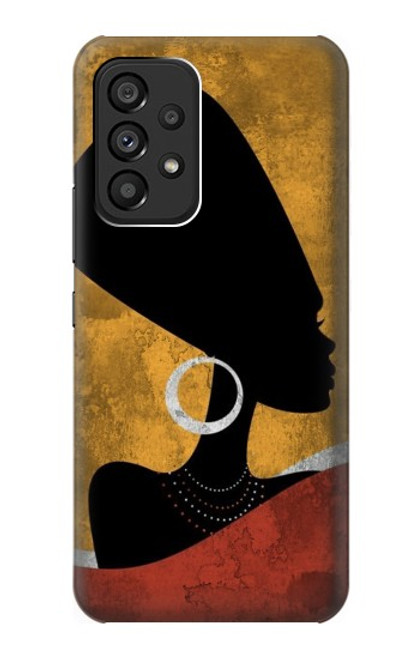 S3453 Africaine Reine Néfertiti Silhouette Etui Coque Housse pour Samsung Galaxy A53 5G