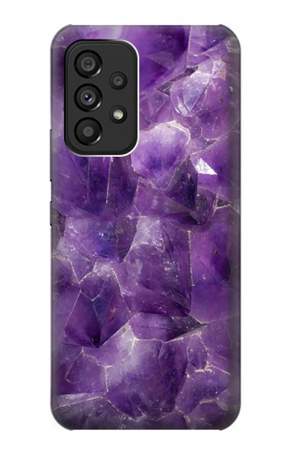 S3713 Graphique violet améthyste à quartz imprimé Etui Coque Housse pour Samsung Galaxy A53 5G