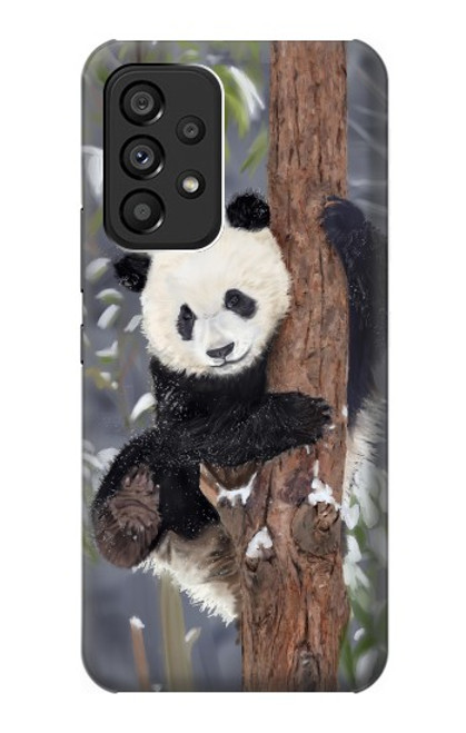 S3793 Peinture de neige mignon bébé panda Etui Coque Housse pour Samsung Galaxy A53 5G