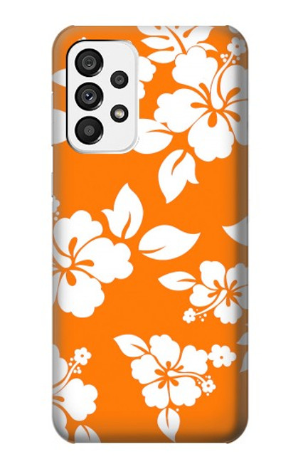 S2245 Hawai Hibiscus Motif orange Etui Coque Housse pour Samsung Galaxy A73 5G