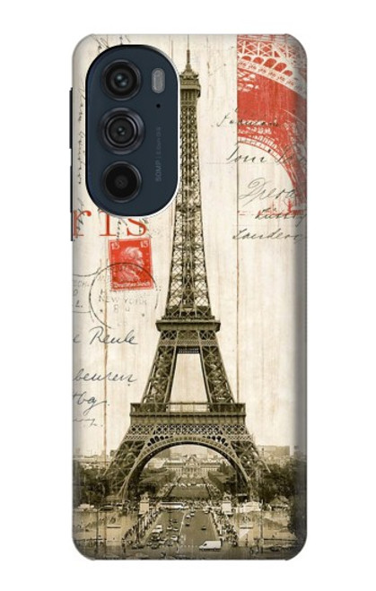 S2108 Tour Eiffel de Paris Carte postale Etui Coque Housse pour Motorola Edge 30 Pro