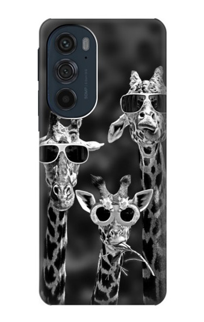 S2327 Girafes avec lunettes de soleil Etui Coque Housse pour Motorola Edge 30 Pro