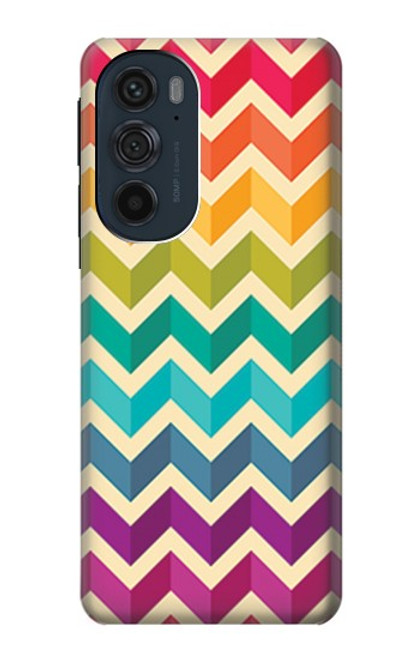 S2362 Arc en ciel coloré Shavron Zig zag Etui Coque Housse pour Motorola Edge 30 Pro