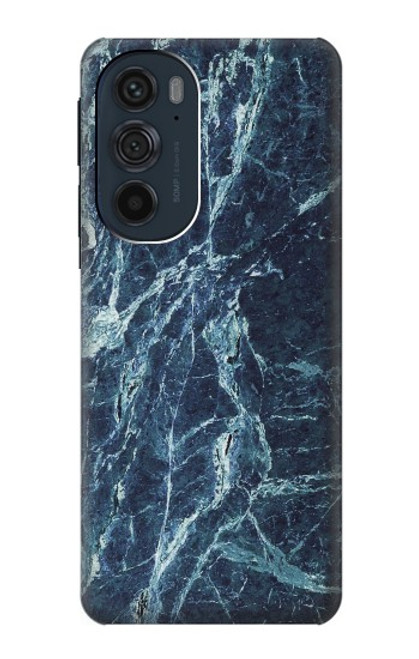 S2799 Lumière Bleu Marbre Pierre Imprimé Graphique Etui Coque Housse pour Motorola Edge 30 Pro