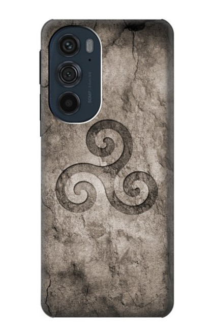 S2892 Symbole Triskele Texture de pierre Etui Coque Housse pour Motorola Edge 30 Pro