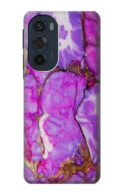 S2907 Violet Turquoise Pierre Etui Coque Housse pour Motorola Edge 30 Pro