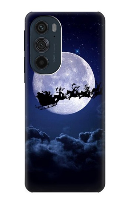 S3508 Noël Père Noël Lune Etui Coque Housse pour Motorola Edge 30 Pro