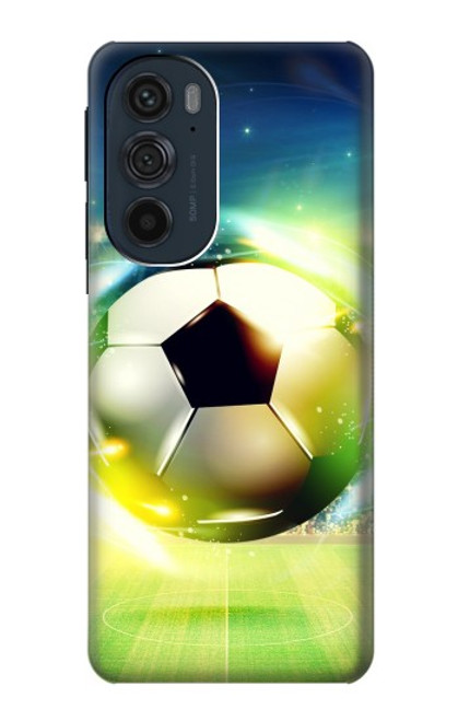 S3844 Ballon de football de football rougeoyant Etui Coque Housse pour Motorola Edge 30 Pro