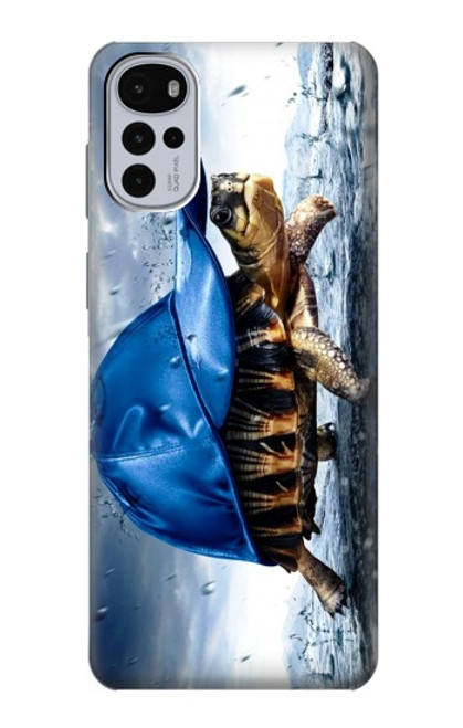 S0084 Tortue sous la pluie Etui Coque Housse pour Motorola Moto G22