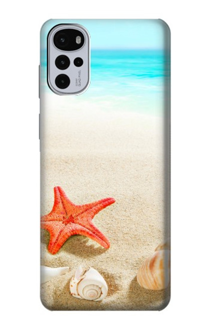 S3212 Coquilles de mer Étoile de mer Plage Etui Coque Housse pour Motorola Moto G22