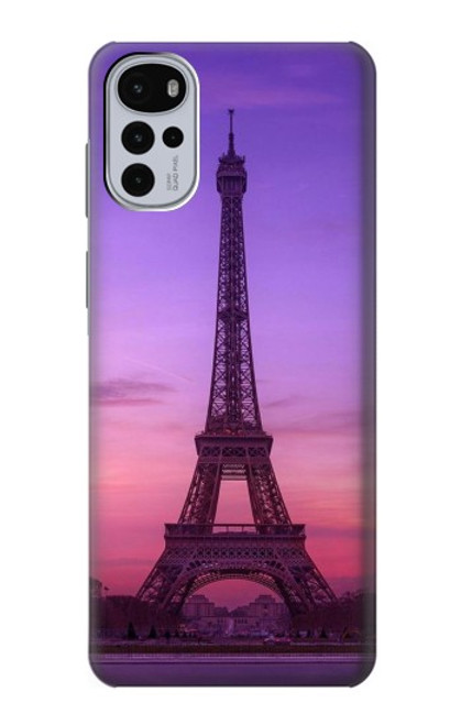 S3447 Paris Eiffel Le coucher du soleil Etui Coque Housse pour Motorola Moto G22