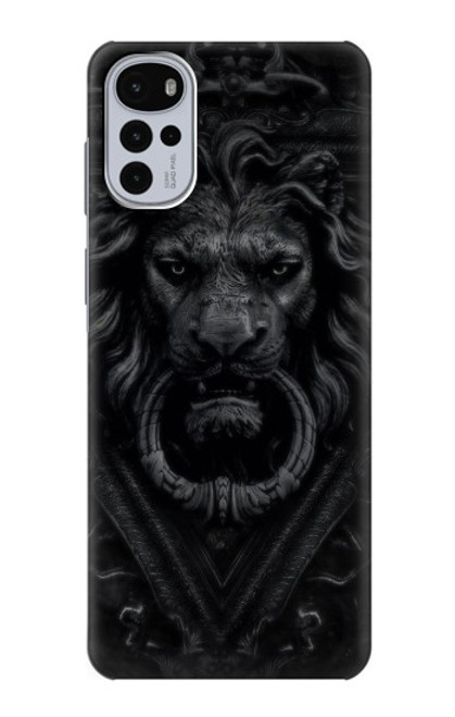 S3619 Lion noir gothique Etui Coque Housse pour Motorola Moto G22