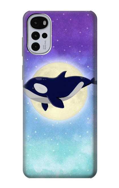 S3807 Killer Whale Orca Lune Pastel Fantaisie Etui Coque Housse pour Motorola Moto G22