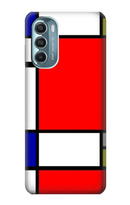 S0157 Composition Rouge Bleu Jaune Etui Coque Housse pour Motorola Moto G Stylus 5G (2022)