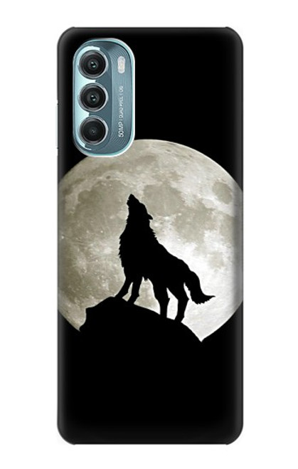 S1981 Loup hurlant à la lune Etui Coque Housse pour Motorola Moto G Stylus 5G (2022)