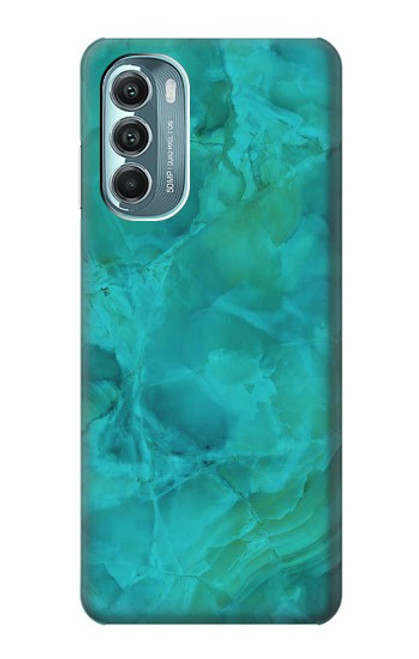 S3147 Aqua Marbre Pierre Etui Coque Housse pour Motorola Moto G Stylus 5G (2022)