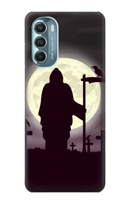 S3262 Lune de nuit faucheuse cimetière Etui Coque Housse pour Motorola Moto G Stylus 5G (2022)