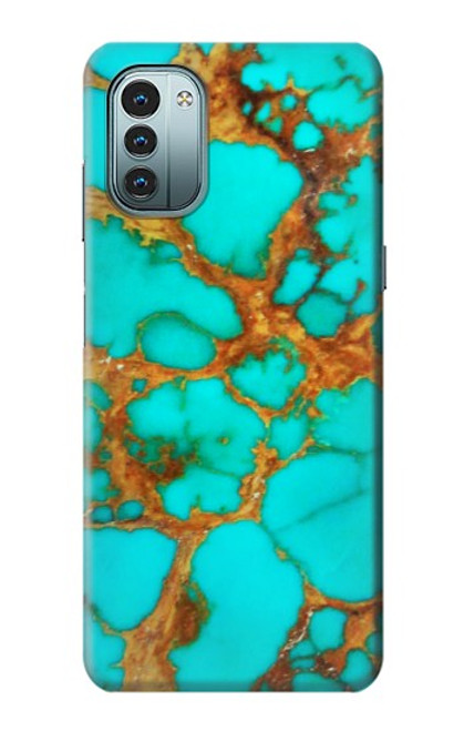 S2688 Aqua Copper Turquoise Graphic Gemme Etui Coque Housse pour Nokia G11, G21