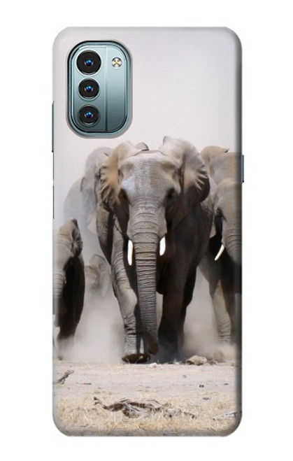 S3142 éléphant d'Afrique Etui Coque Housse pour Nokia G11, G21