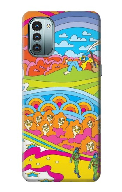 S3407 hippie Art Etui Coque Housse pour Nokia G11, G21