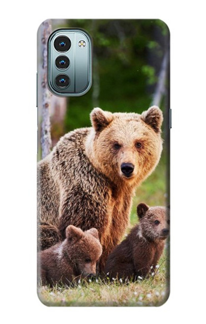 S3558 Famille d'ours Etui Coque Housse pour Nokia G11, G21