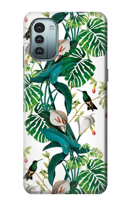S3697 Oiseaux de la vie des feuilles Etui Coque Housse pour Nokia G11, G21