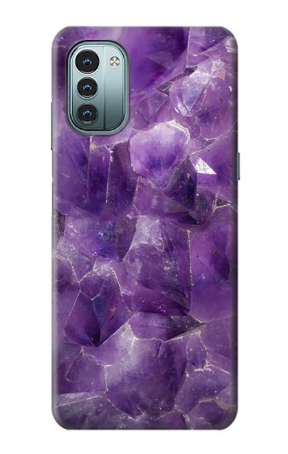 S3713 Graphique violet améthyste à quartz imprimé Etui Coque Housse pour Nokia G11, G21