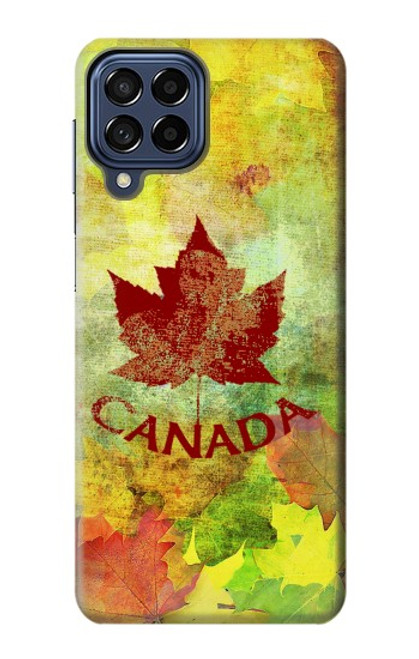 S2523 Canada Feuille d'érable d'automne Etui Coque Housse pour Samsung Galaxy M53