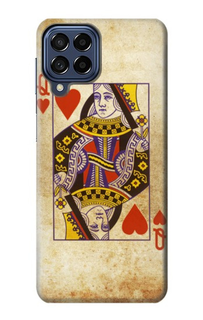S2833 Poker Carte Coeurs Reine Etui Coque Housse pour Samsung Galaxy M53