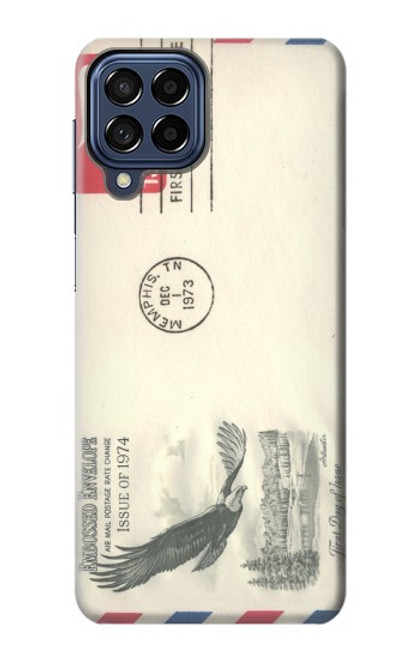 S3551 Art de l'millésimé de la poste enveloppe aérienne Etui Coque Housse pour Samsung Galaxy M53