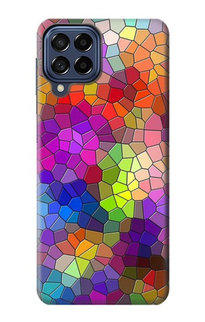 S3677 Mosaïques de briques colorées Etui Coque Housse pour Samsung Galaxy M53