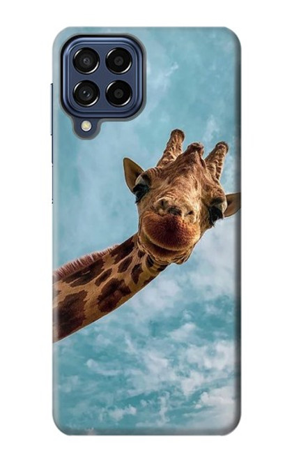 S3680 Girafe de sourire mignon Etui Coque Housse pour Samsung Galaxy M53