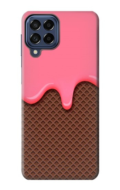 S3754 Cornet de crème glacée à la fraise Etui Coque Housse pour Samsung Galaxy M53