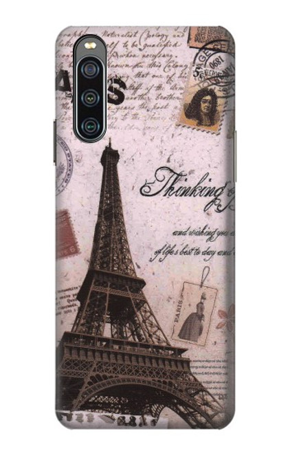 S2211 Carte postale de Paris Tour Eiffel Etui Coque Housse pour Sony Xperia 10 IV