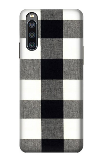 S2842 Noir et blanc Buffle motif de vérification Etui Coque Housse pour Sony Xperia 10 IV
