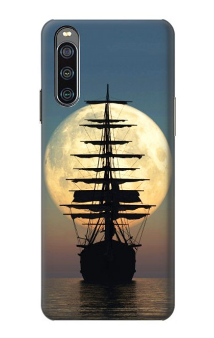 S2897 Pirate Ship Lune Nuit Etui Coque Housse pour Sony Xperia 10 IV