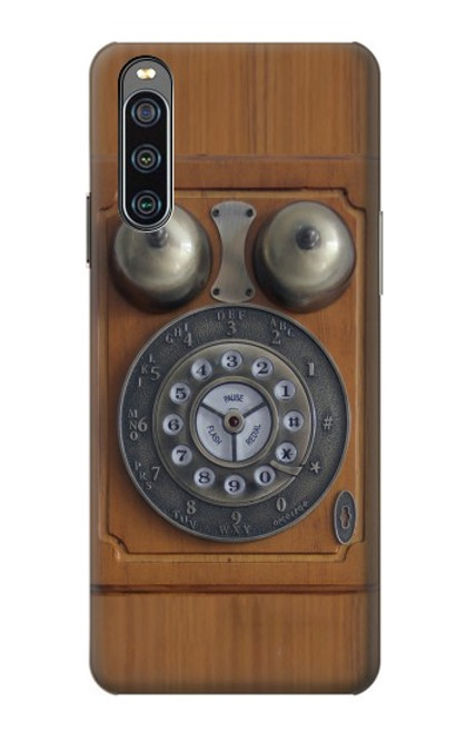 S3146 Mur Antique Retro Ligne téléphonique Etui Coque Housse pour Sony Xperia 10 IV