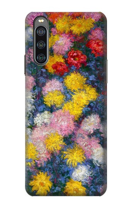 S3342 Claude Monet Chrysanthèmes Etui Coque Housse pour Sony Xperia 10 IV