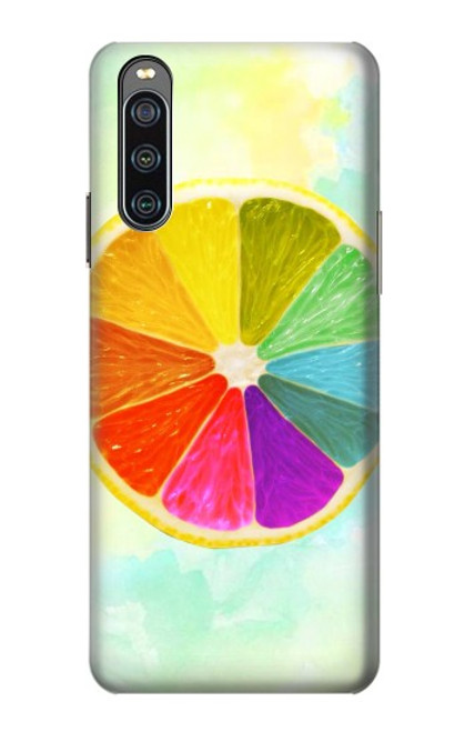 S3493 citron coloré Etui Coque Housse pour Sony Xperia 10 IV