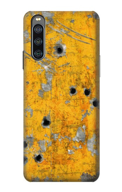 S3528 Bullet Rouille Jaune Métal Etui Coque Housse pour Sony Xperia 10 IV