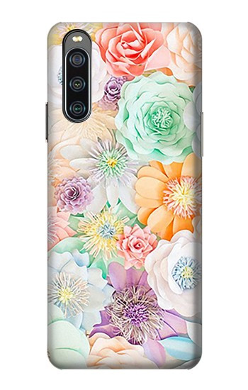 S3705 Fleur florale pastel Etui Coque Housse pour Sony Xperia 10 IV