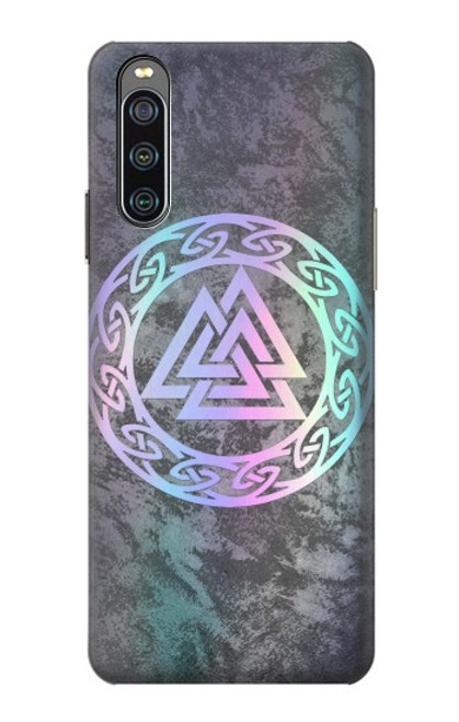 S3833 Valknut Odin Wotans Noeud Hrungnir Coeur Etui Coque Housse pour Sony Xperia 10 IV