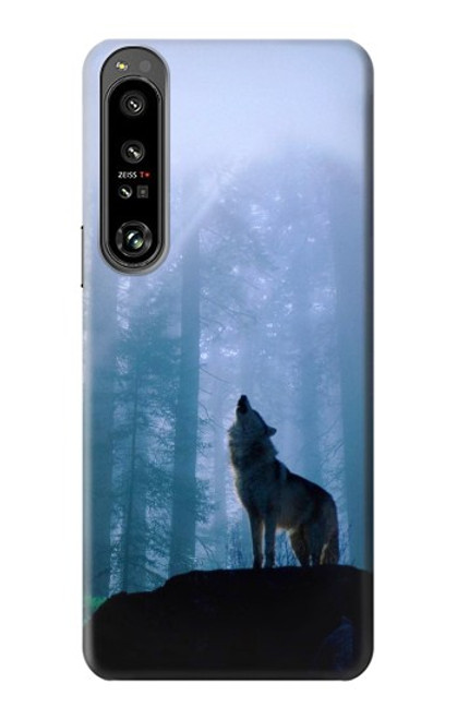 S0935 Loup Hurlant dans la forêt Etui Coque Housse pour Sony Xperia 1 IV
