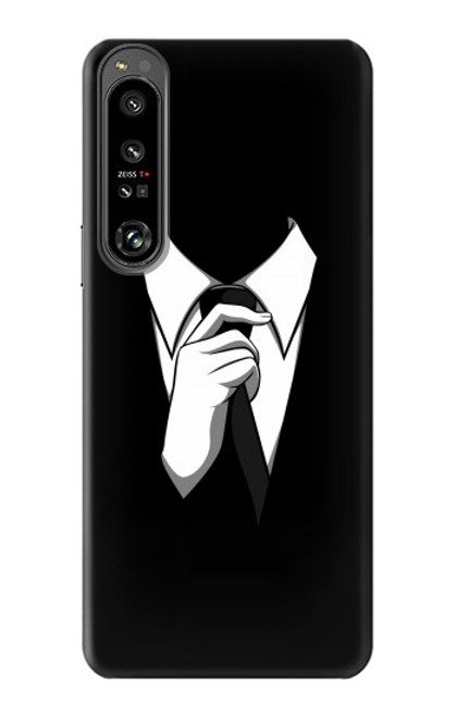 S1591 Anonymous Homme en Costume Noir Etui Coque Housse pour Sony Xperia 1 IV