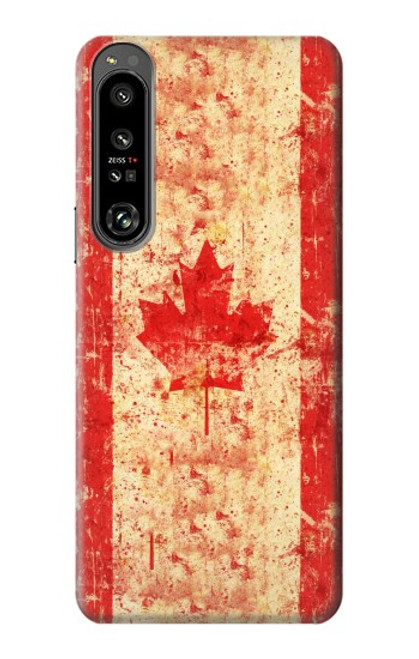 S1603 Drapeau du Canada Vieux Millésime Etui Coque Housse pour Sony Xperia 1 IV