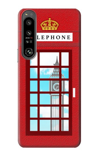 S2059 Angleterre britannique Cabine téléphonique Minimaliste Etui Coque Housse pour Sony Xperia 1 IV